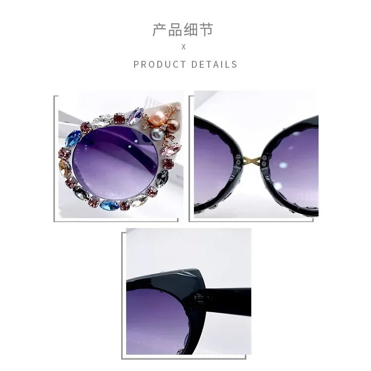 2024 New Designer Diamond Sunglasses for Women - Rhinestone Party Eyewear | Lunette De Soleil Femme