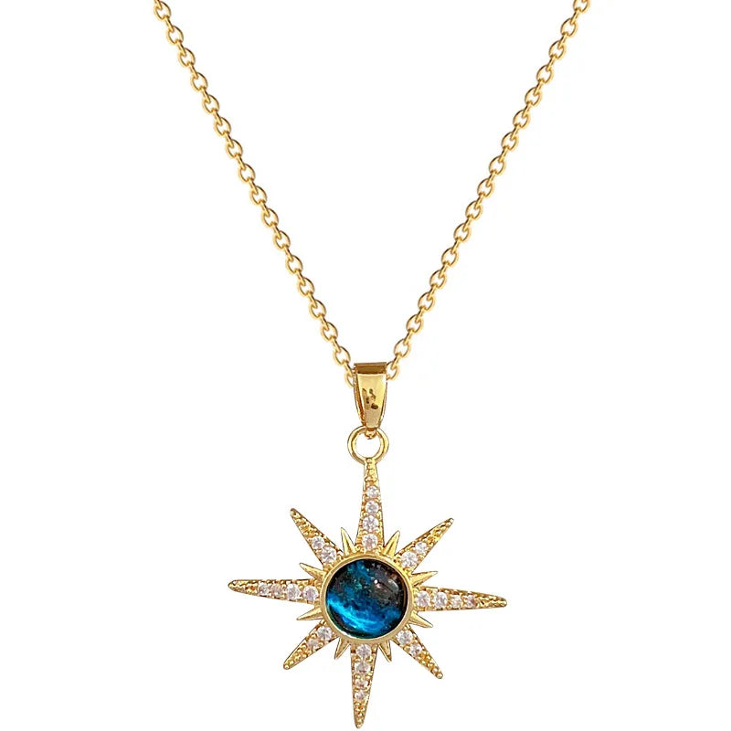 Exquisite Starry Planet Zircon Light Necklace: Luxurious, Versatile Stainless Steel Clavicle Chain for a Gorgeous, Temperament-Enhancing Look