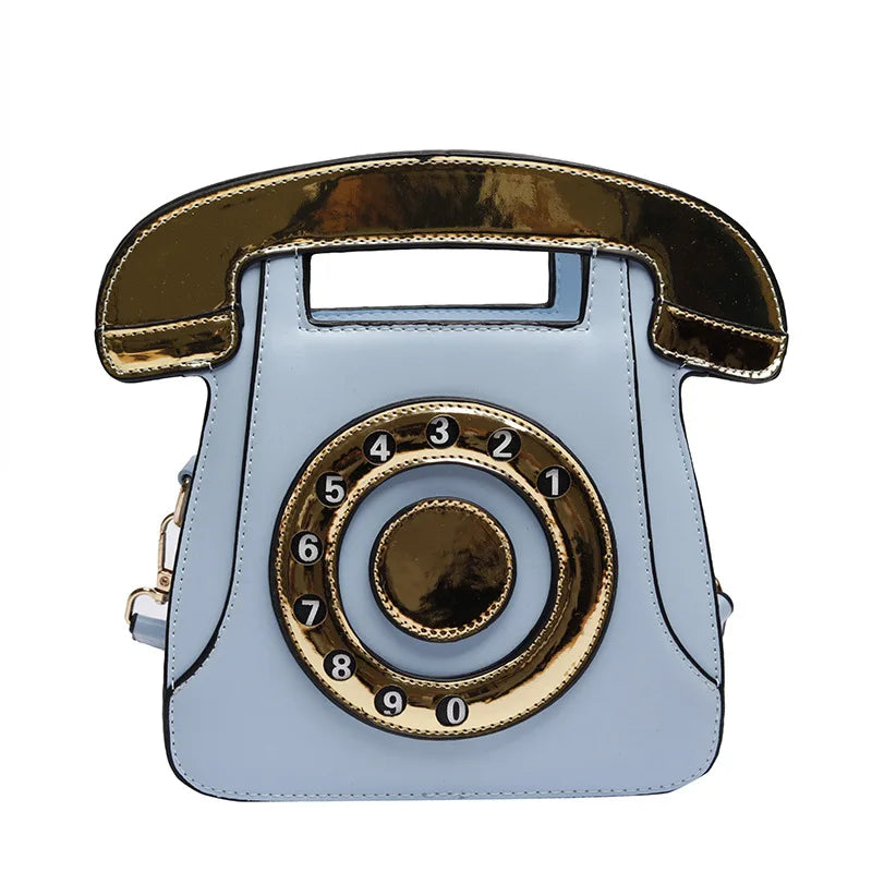 Fun 3D Rotary Telephone Creative Design Handbag - Cute Shoulder Bag, Fashion Leather Woman Bag, Stylish Crossbody Bags