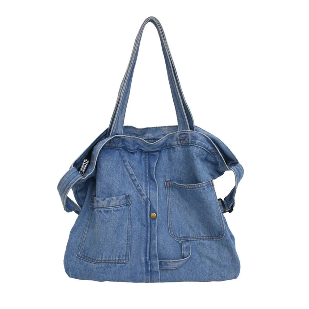 Denim Large Capacity Handbag - Shoulder Bag, Messenger Bag, Casual and Fashionable Crossbody Bag, High-Quality Women's Tote Bag