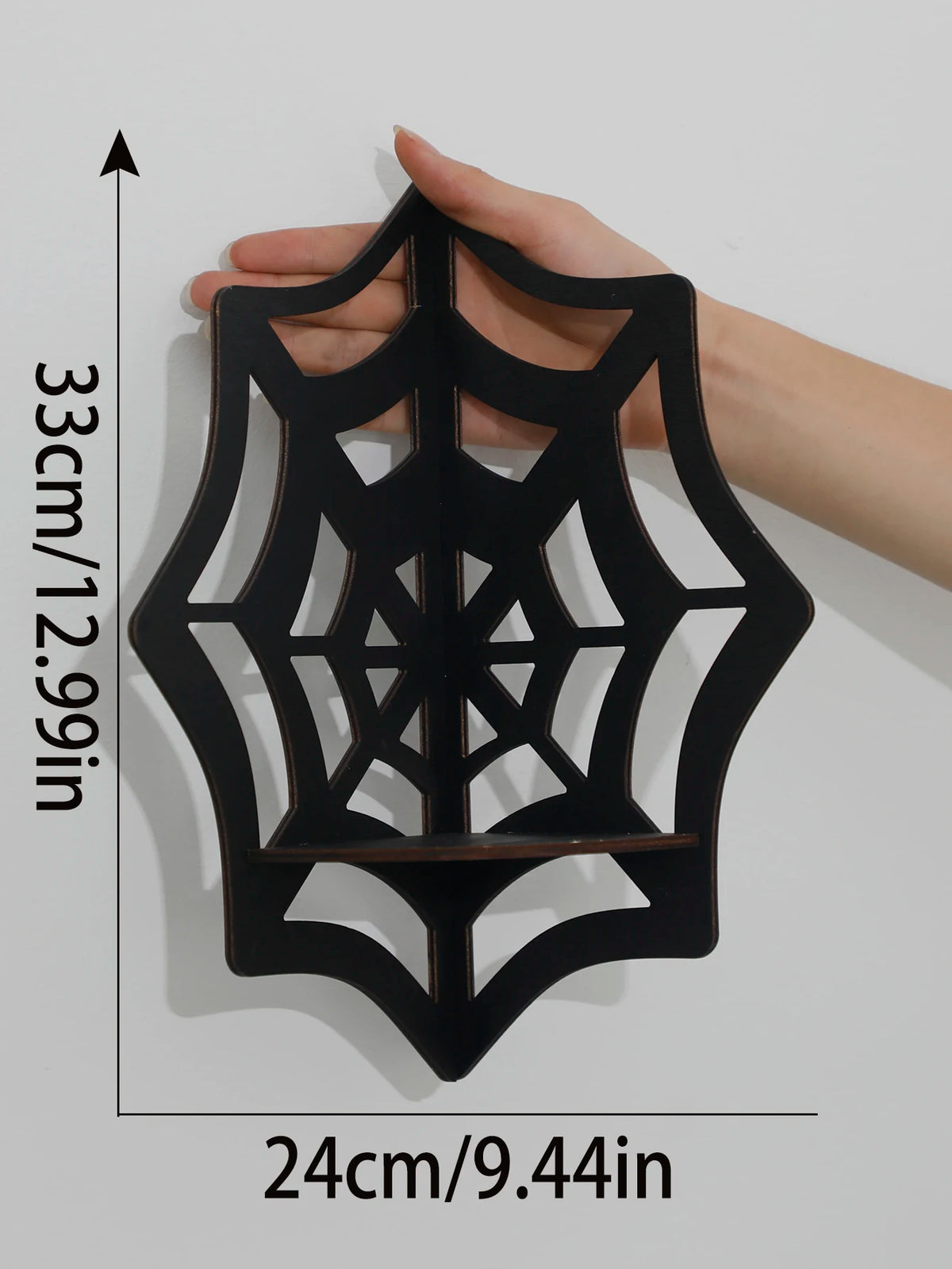 Spider Web Floating Corner Shelf - Gothic Halloween Decoration, Wall Hanging Crystal Display Shelf, Kitchen and Home Wall Decor