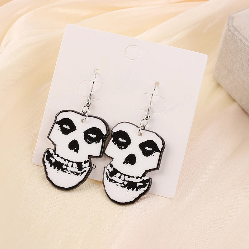 1Pair Halloween Coffin Drop Earring Two Side Print Acrylic Fashion Jewelry Gift