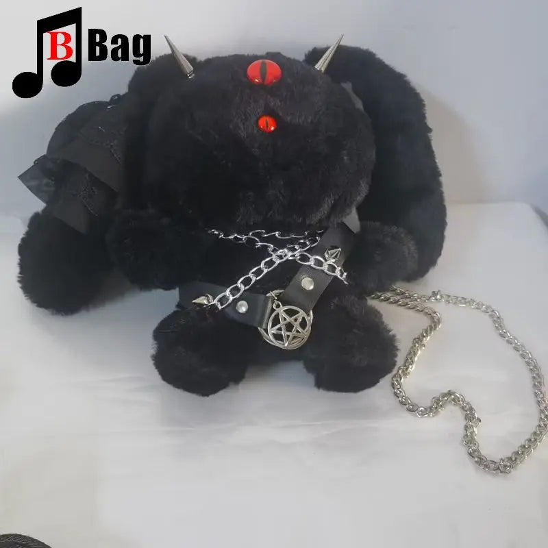 Cosplay Devil Rabbit Plush Crossbody Bag: Spicy Gothic Punk Style, Harajuku Y2K Tote with a Cute Twist