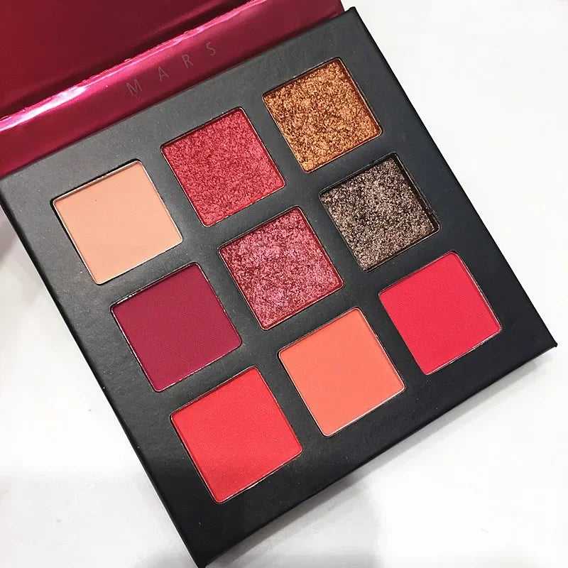 Beauty Glazed 9-Color Shimmer Matte Eyeshadow Palette Longlasting Waterproof Makeup