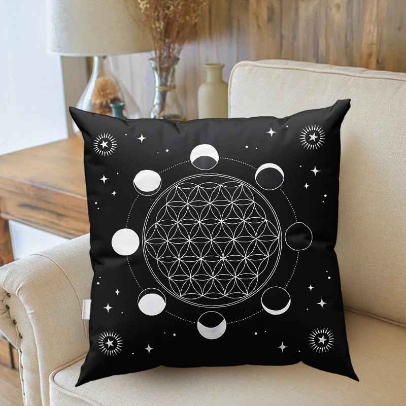 45x45cm Zodiac Wheel Astrology Chart Cushion Cover | Home, Sofa, Office Pillowcase | Wholesale