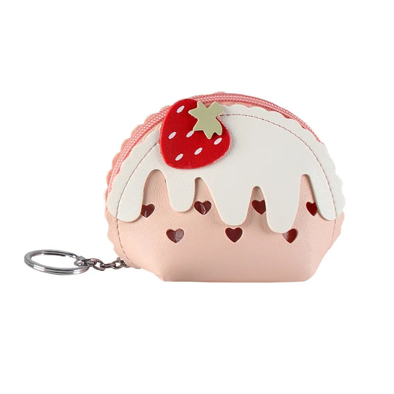 Strawberry Frosted Cupcake 3D Novelty Fashion Coin Purse Bag