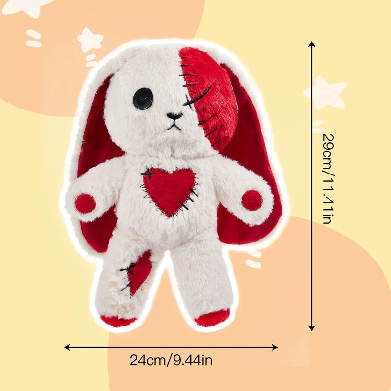 Cartoon Animal Long-Eared Rabbit Plush Toy – Heart-Shaped Stuffed Bunny Doll Throw Pillow, Perfect for Girls