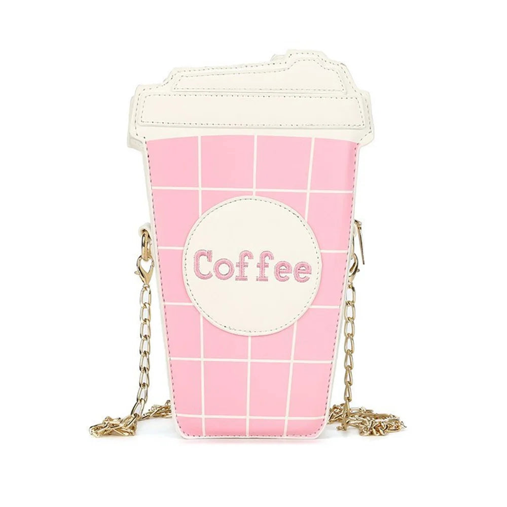 Not Until I Grab My Coffee Novelty Fashion 3D Crossbody Handbag With Chain Strap