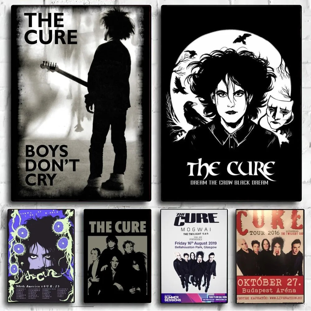 Star Rock Band The Cure Music Poster - Vintage Kraft Paper Wall Art for Bedroom