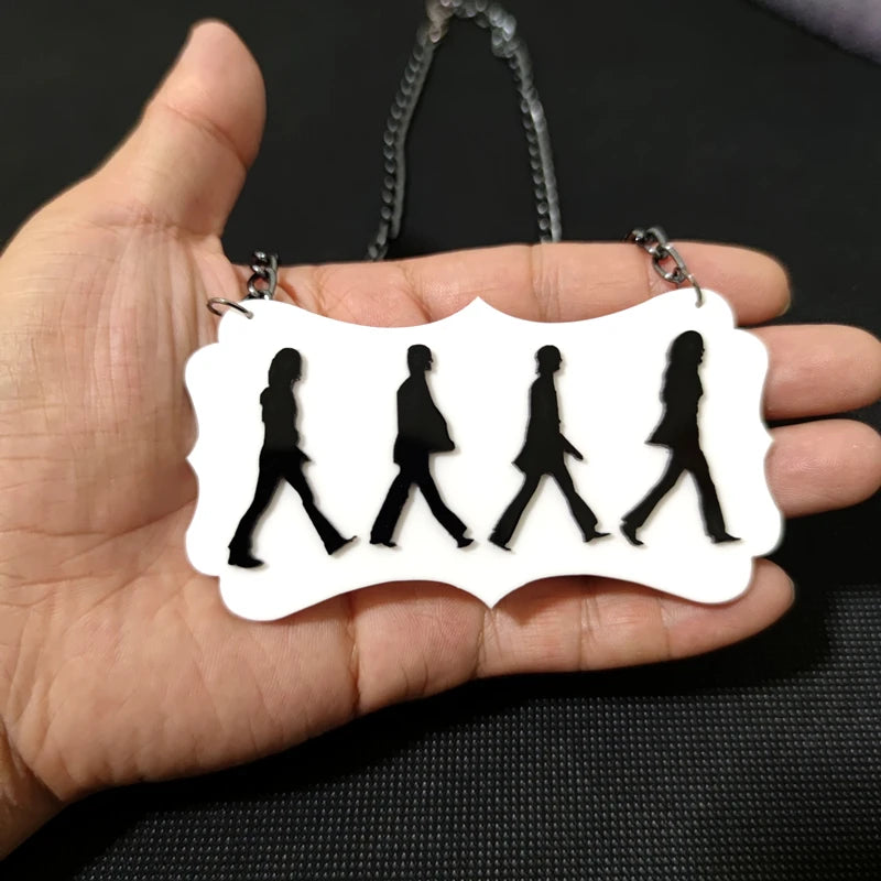 KUGUYS Fashion Acrylic Figure Pendant Necklace | Women’s Trendy Sweater Chain Necklace