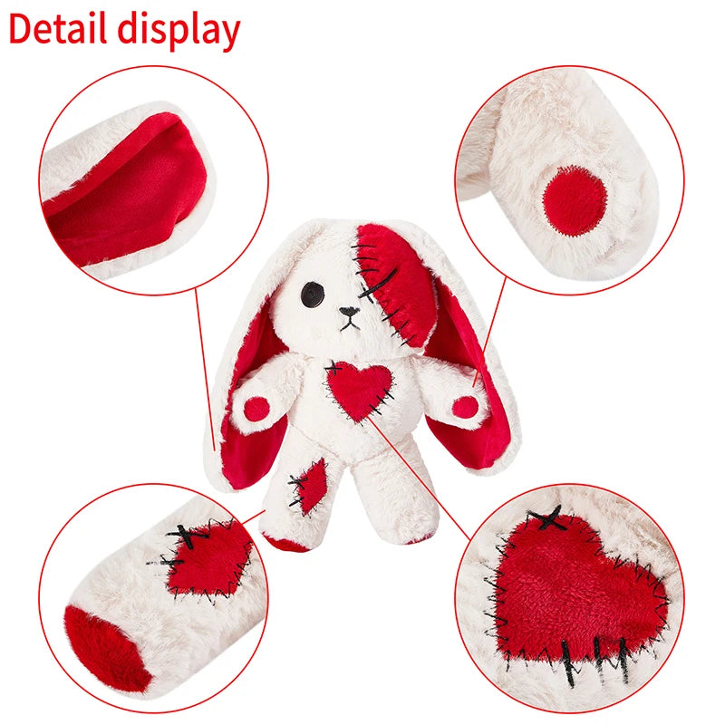 Cartoon Animal Long-Eared Rabbit Plush Toy – Heart-Shaped Stuffed Bunny Doll Throw Pillow, Perfect for Girls