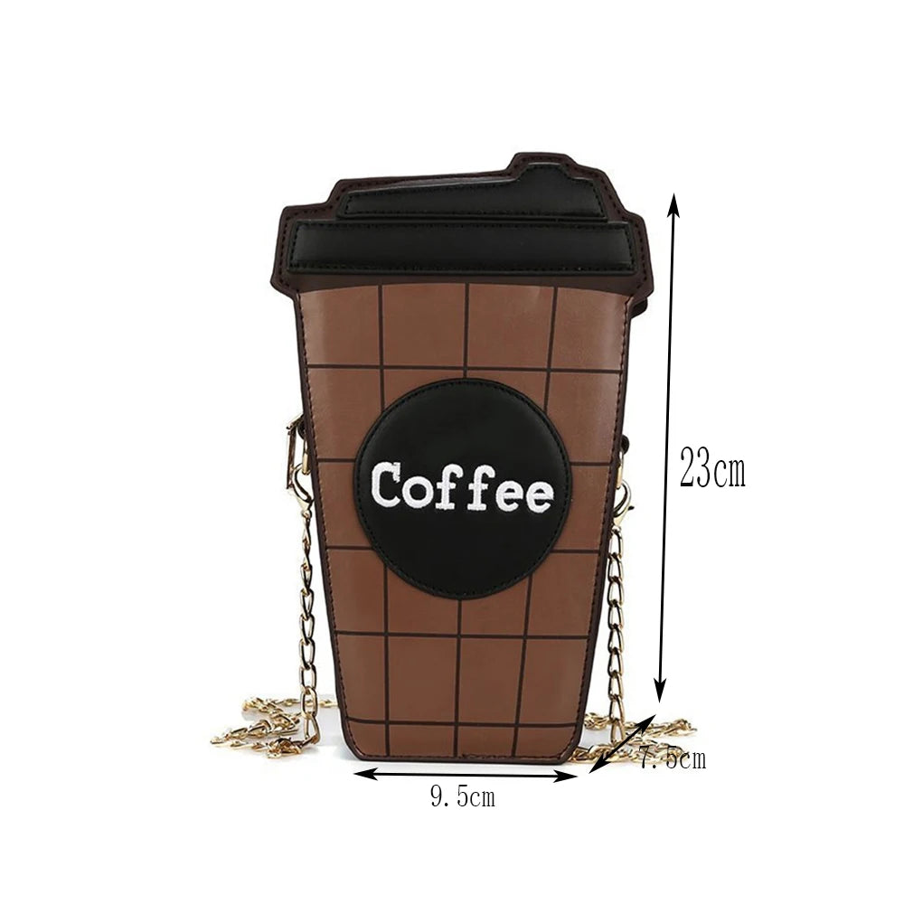 Not Until I Grab My Coffee Novelty Fashion 3D Crossbody Handbag With Chain Strap