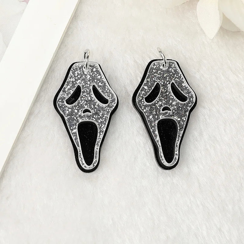 10-Piece Halloween Ghost Charms – Acrylic Skull Heads & Poison Bottle, Creepy Jewelry Findings for DIY Earrings & Necklaces