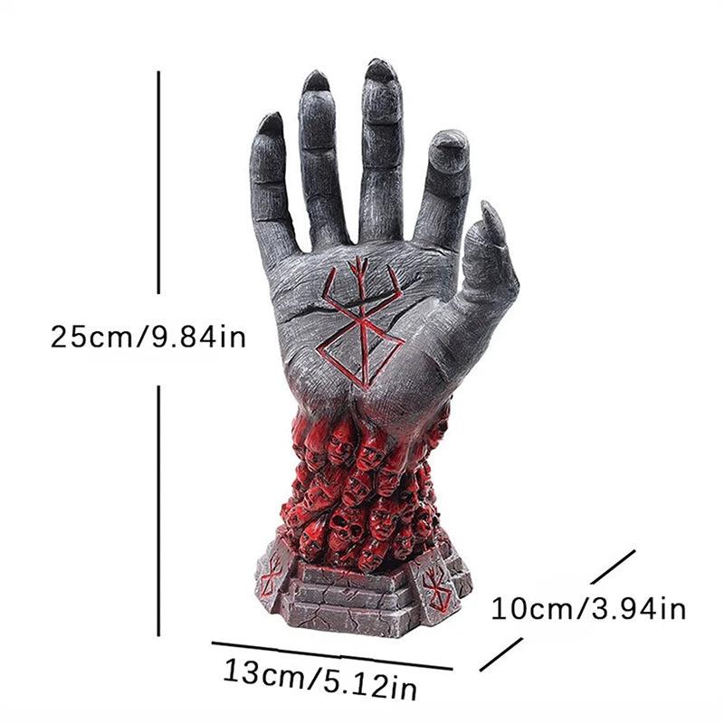 Grim Reaper Devil’s Right Hand Berserk Skull Rune Decorative Figurine | Resin Crafts Fear Home Decor