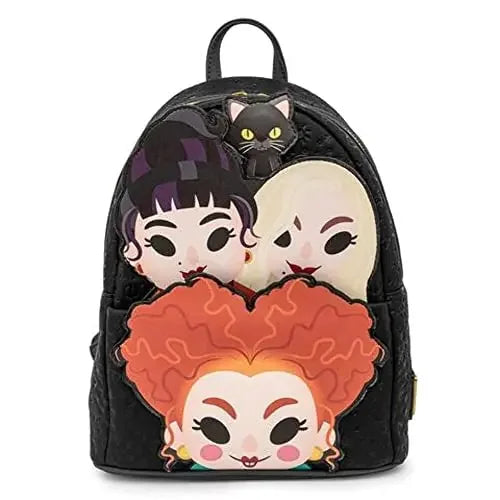 Disney Hocus Pocus Sanderson Sisters Mini Backpack – Double Strap PU Leather Shoulder Bag, Fashion Purse