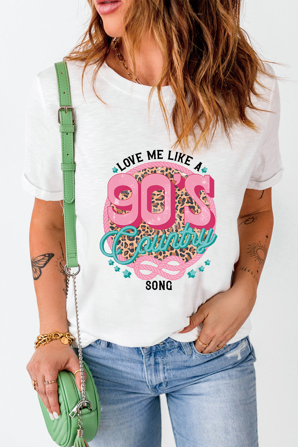 Like A 90’s Country Song Graphic Round Neck Short Sleeve T-Shirt