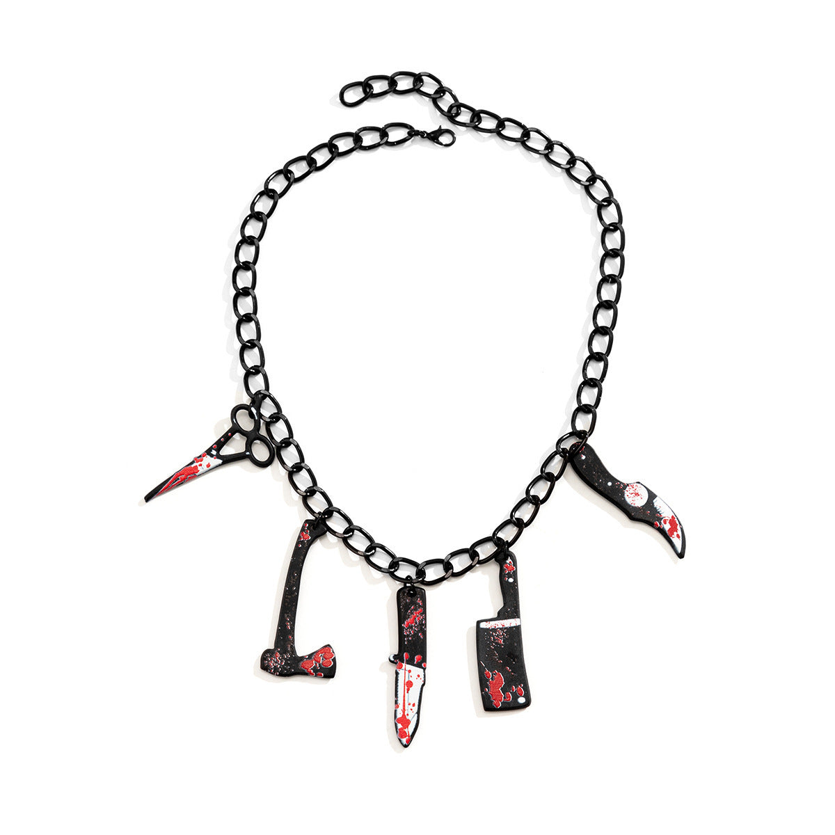 Novelty Horror Chain And Instruments Costume Jewelry Punk Rock Statement Necklace