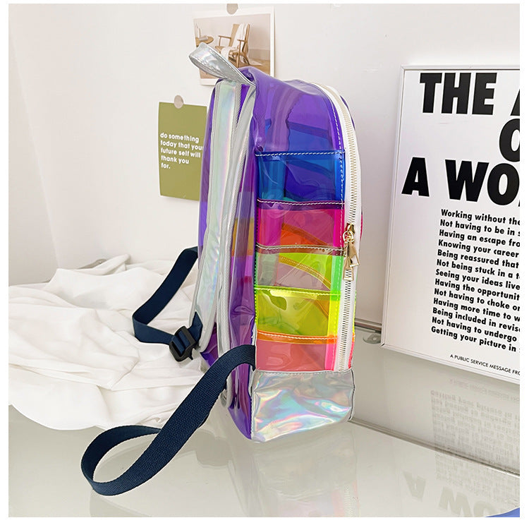 Transparent Novelty Fashion Rainbow PVC Backpack