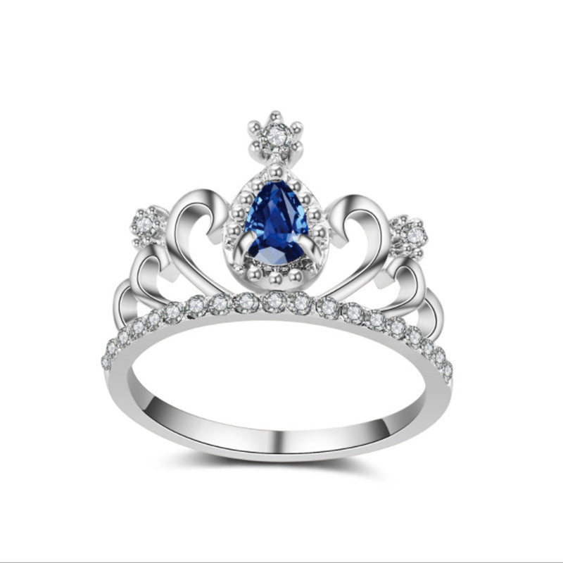 Drop-shaped Multi-level Hollow Women's Crown Ring