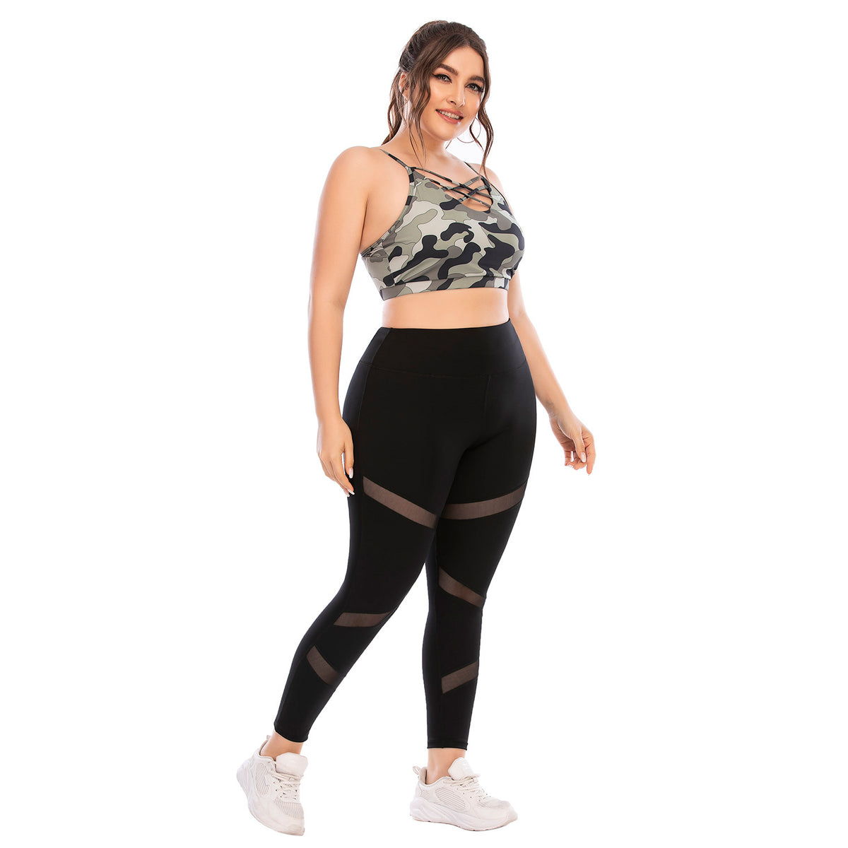 Plus Size Fitness Wear Activewear Tops and Bottoms Sports Bra Tops and Leggings