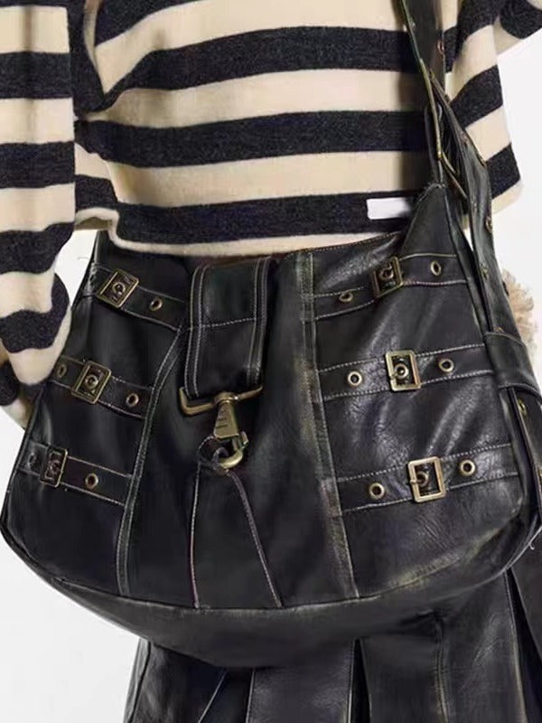 Fashion Women's Black Crossbody Big Bag