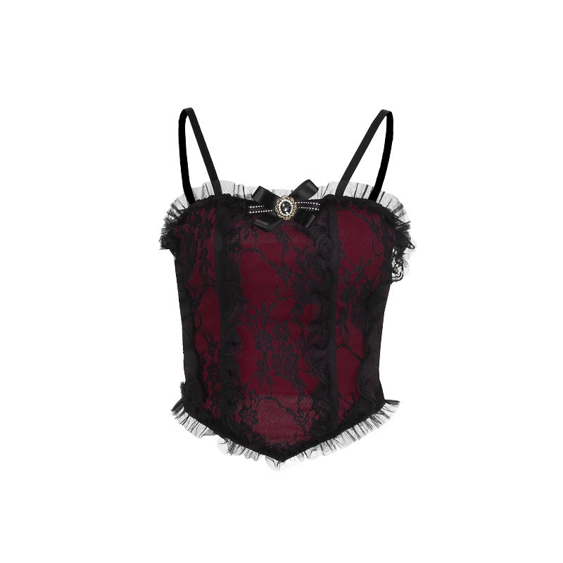 Autumn Sexy Dark Style Gothic Vintage Lace Camisole