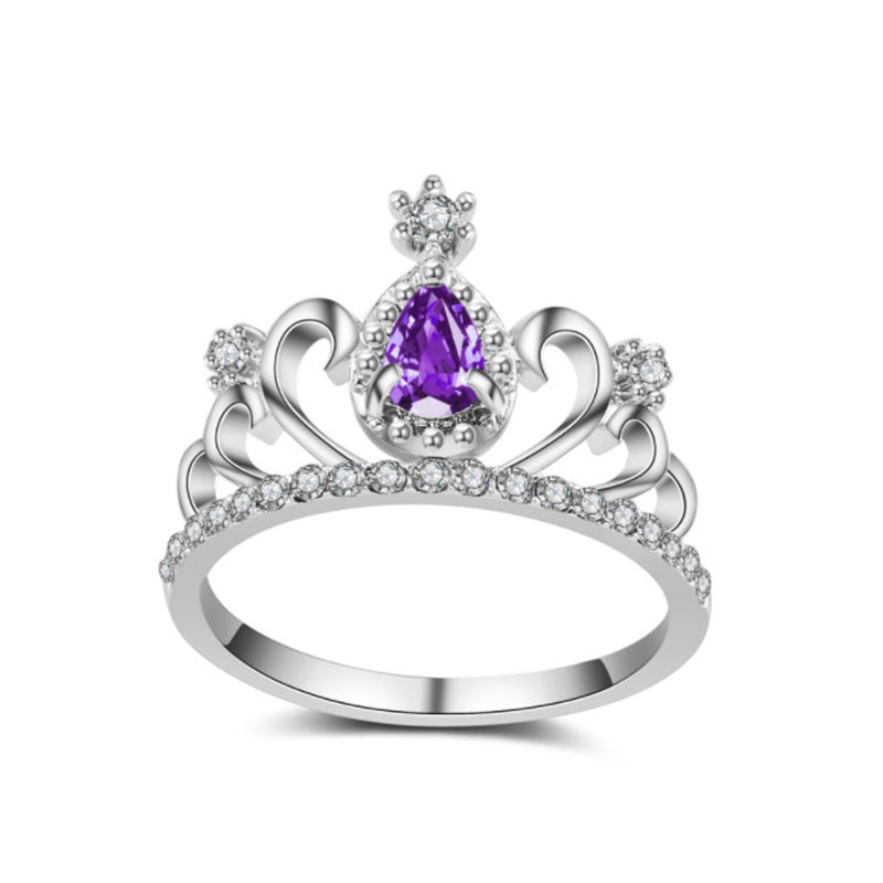 Drop-shaped Multi-level Hollow Women's Crown Ring