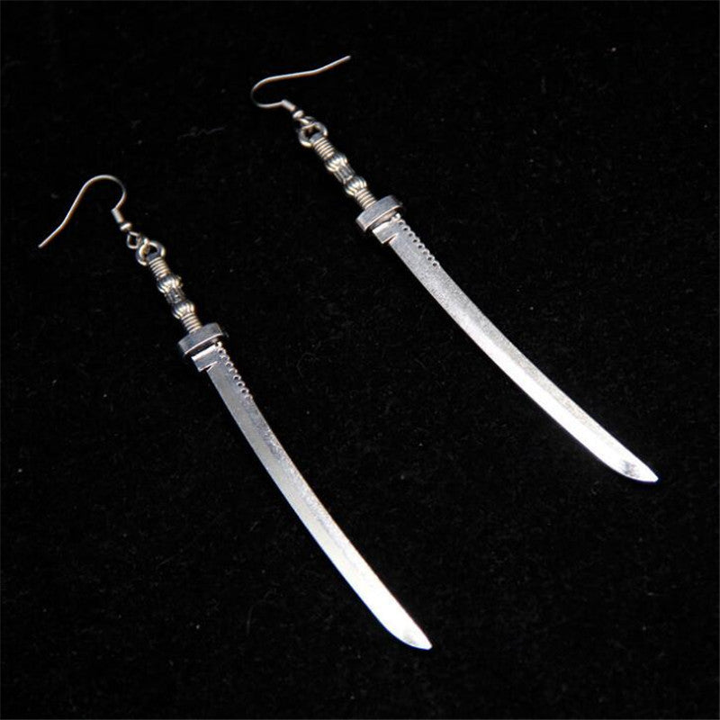 Vintage Harajuku Style Long Sword Earrings