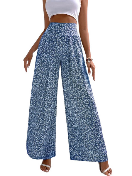 Loose print pants with waist tucked in
 HW5N82ZVVB