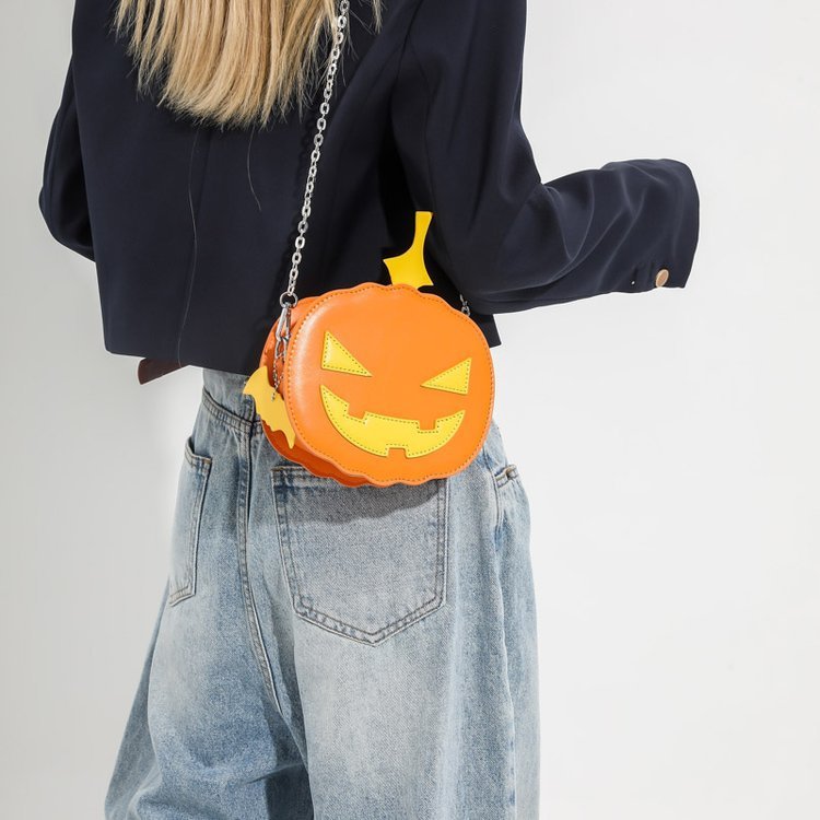 Fashion Personality Halloween Funny Pumpkin Cross Body Bag