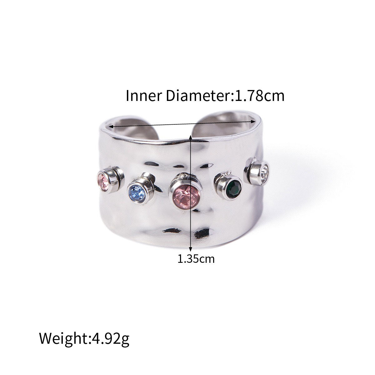 Trendy personalized zircon inlaid design simple style ring