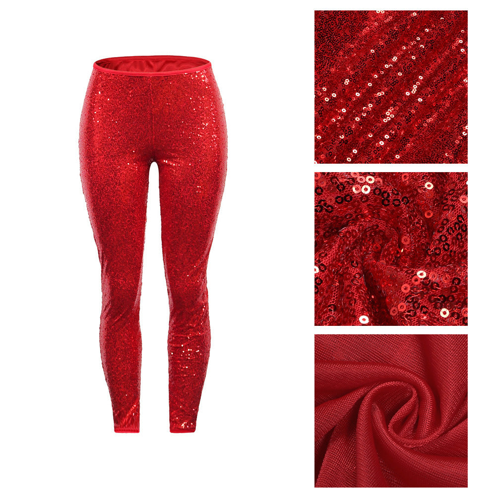 New Slim Fit Sequin Suit Trouser Style Nightclub Style Pants