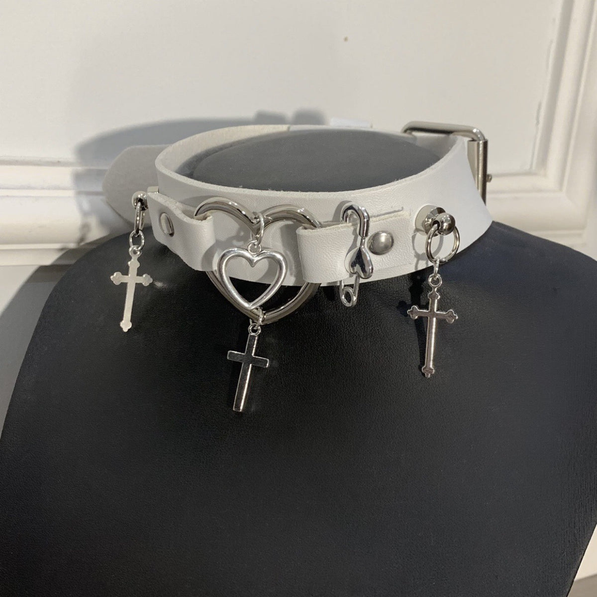 Heavy Industrial Metal And Leather Subculture Collar Choker Style