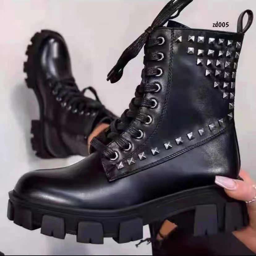 Studded Round Toe Women's Short Boots