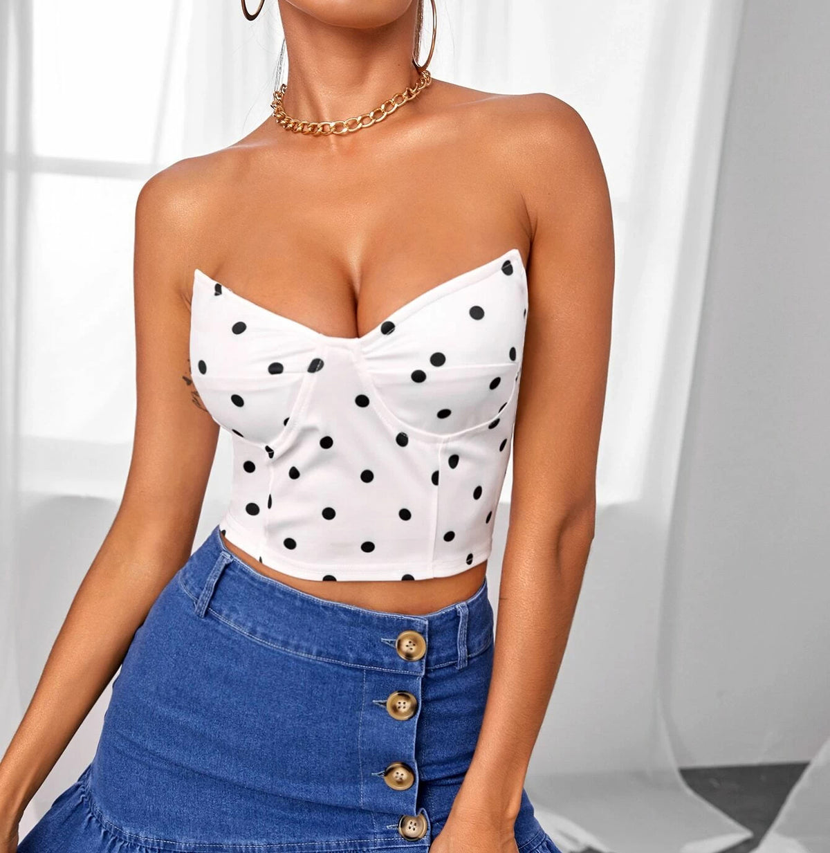 Polka dot Strapless Sweetheart Soul Tube Top