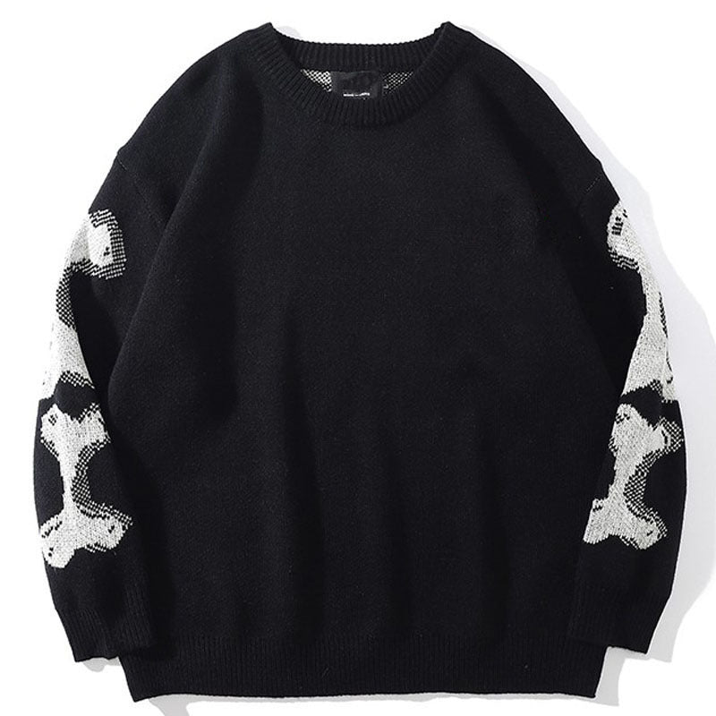 Skull Round Neck Long Sleeve Men And Women Fashion Sweater