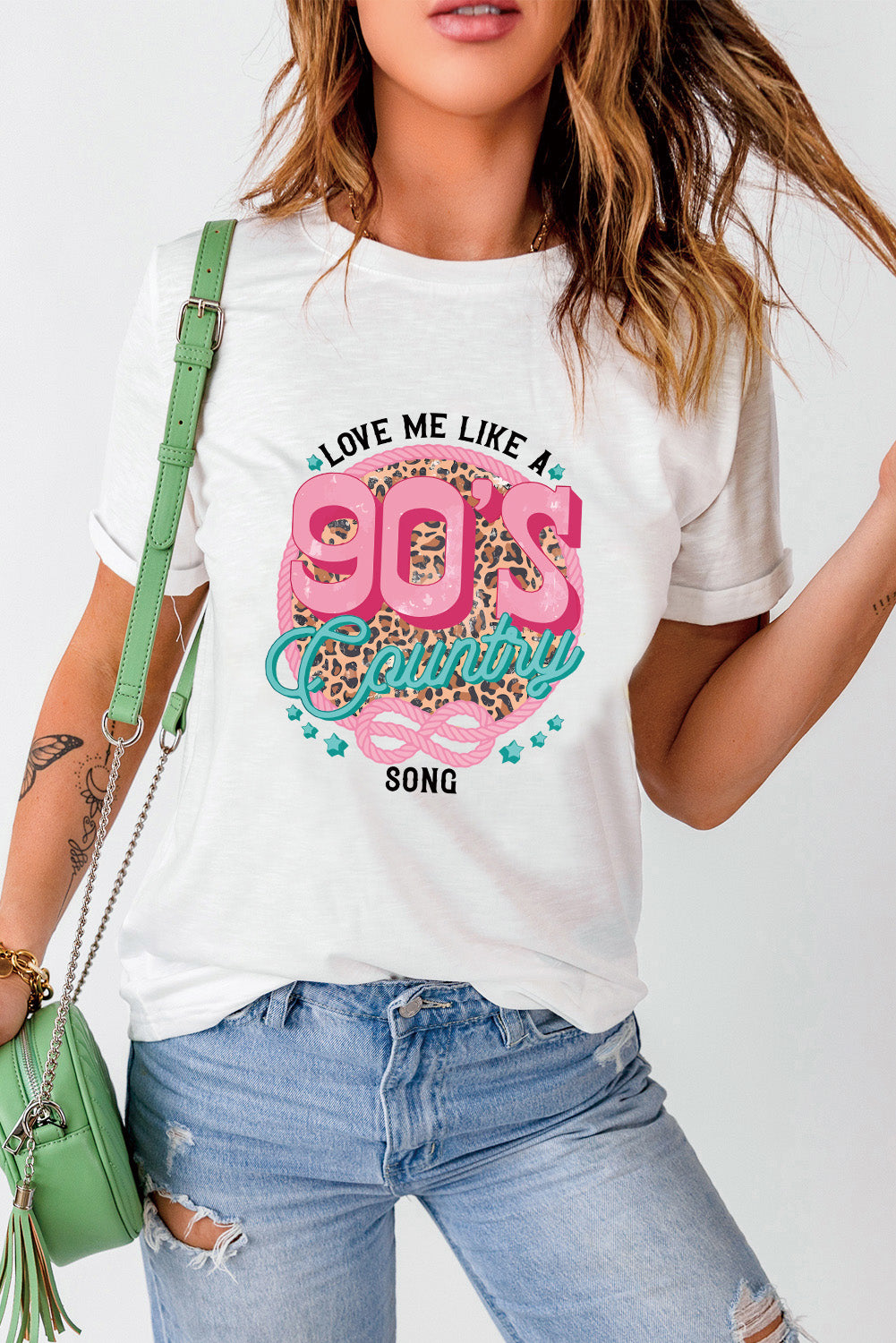 Like A 90’s Country Song Graphic Round Neck Short Sleeve T-Shirt