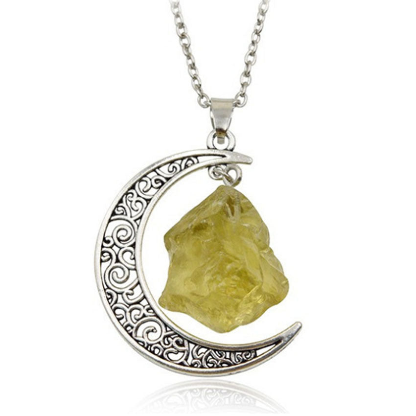 Moon and Natural Stone Magic Is In The Air Pendant Necklace