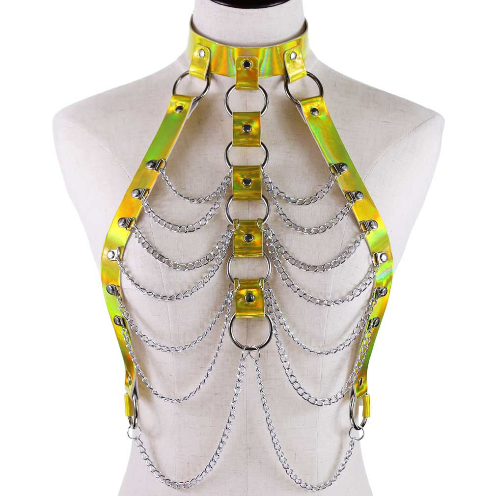 Laser Cut Chain Festival Choker Body Jewelry Fashion