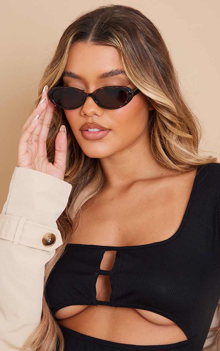 Tortoiseshell Small Oval Sunglasses