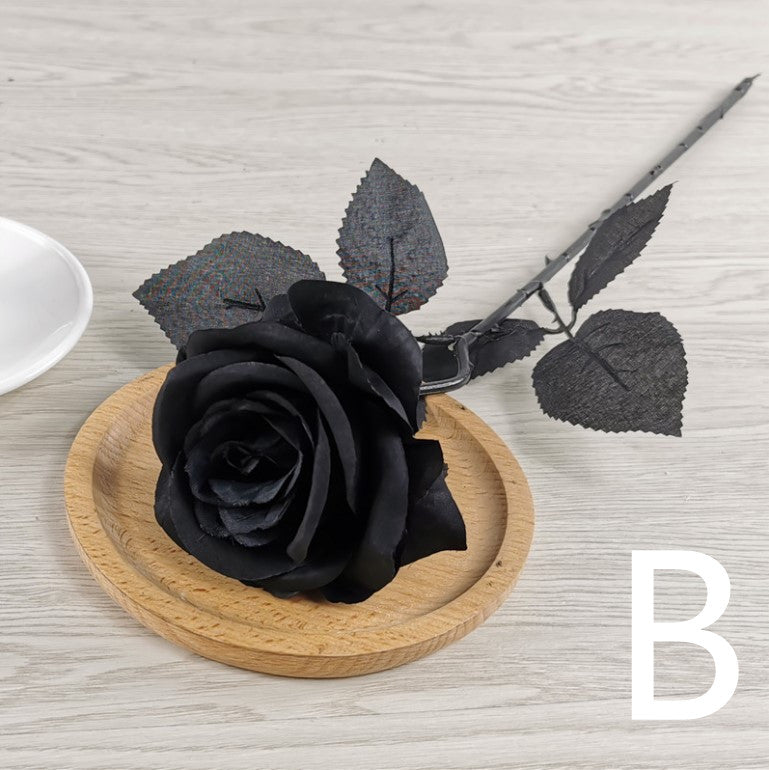 Black Fake Silk Roses Three Variations Available