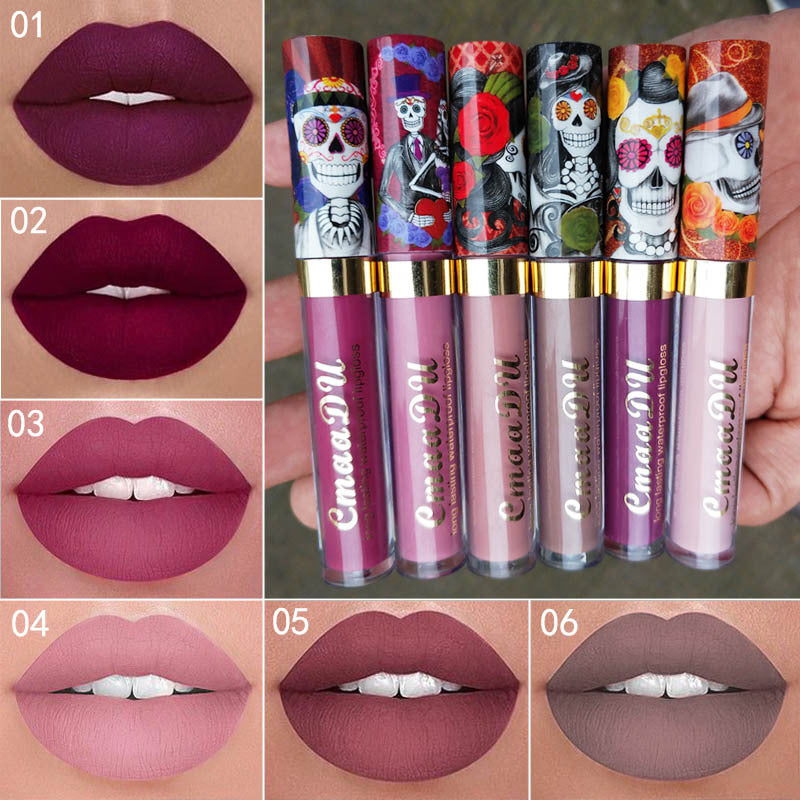 Luminescent Metallic Pearlescent Skull Liquid Lipstick