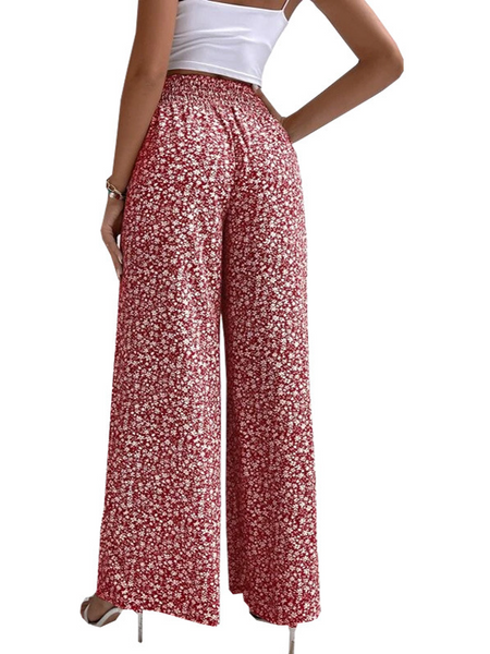 Loose print pants with waist tucked in
 HW5N82ZVVB