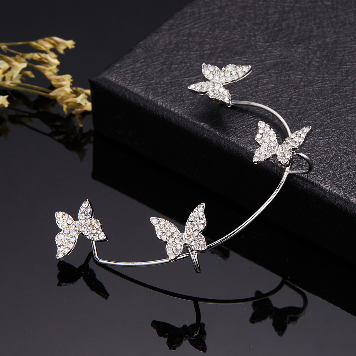 Super Flash Butterfly Ear Clip and Ear Hook Earrings