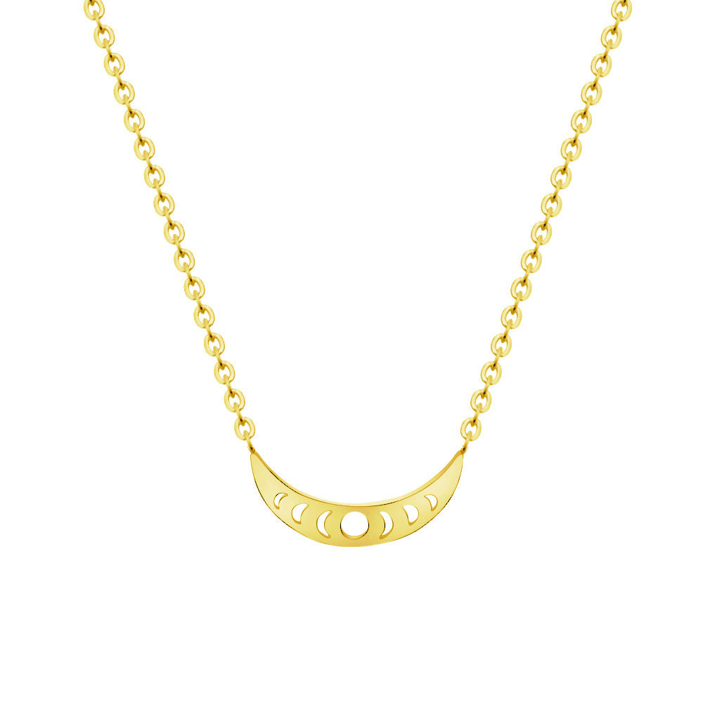 Crescent Moon Stainless Plated Clavicle Chain Necklace