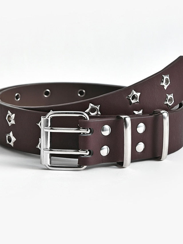 Double Row Punk Star Gas Me Up Starry Eye Retro Edgy Belt