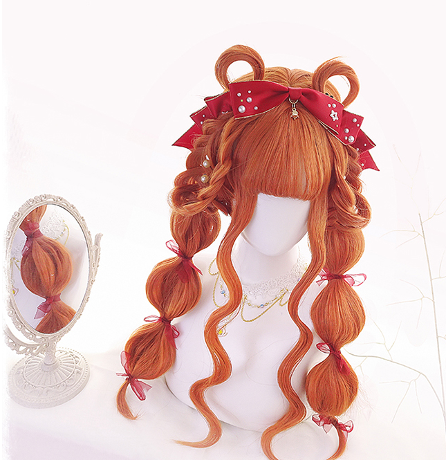 Loli Double Ponytail Orange Wig