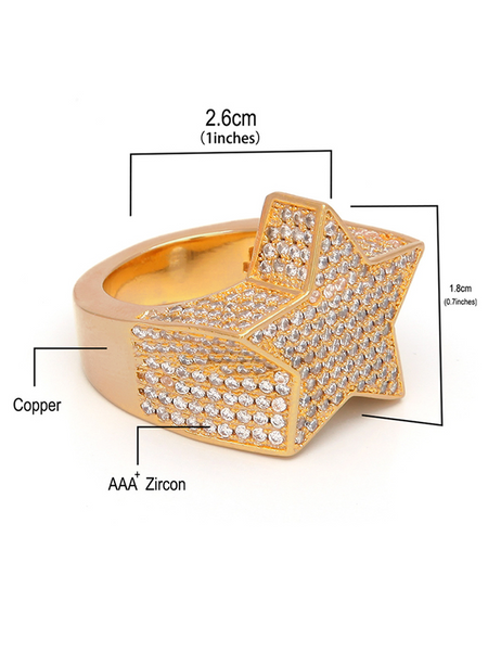 Star Shape Zircon Ring HWEB6UPZD7