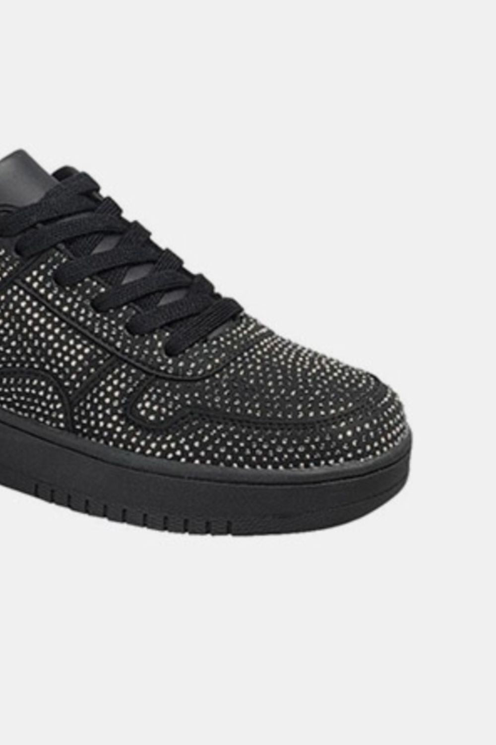 Forever Link Rhinestone Platform Flat Sneakers in Black