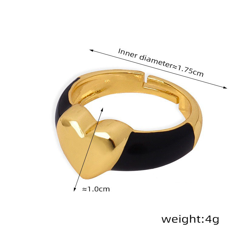 18K gold classic fashionable love design simple style open ring